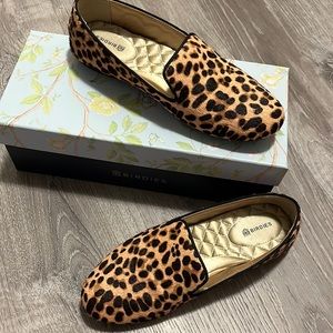 Birdies Flat Loafers- The Starling. Size 6.5- Cheetah Quilted